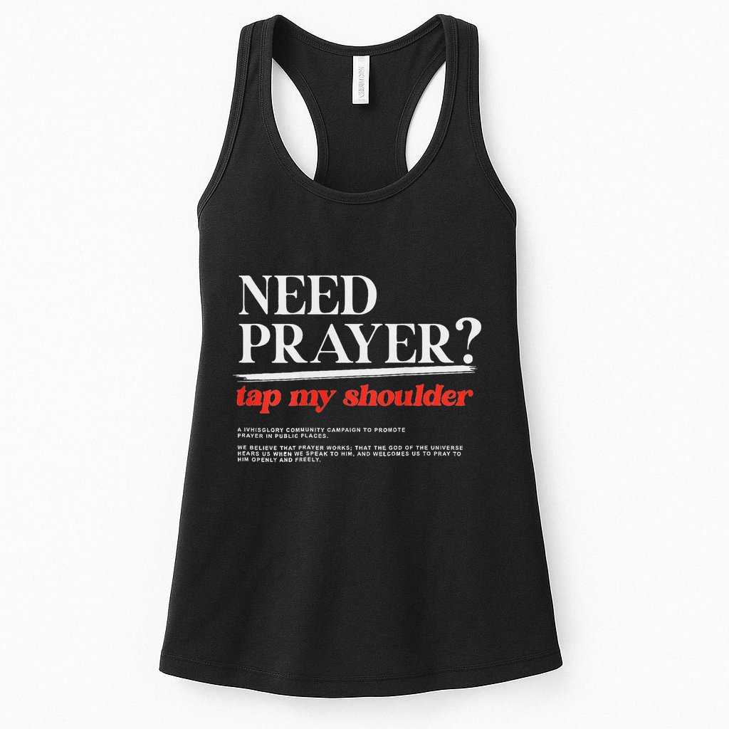 On Back Iv His Glory Need Prayer Tap My Shoulder Womens Tank Top