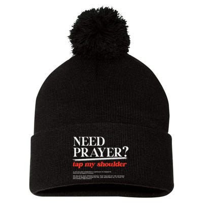 On Back Iv His Glory Need Prayer Tap My Shoulder Pom Pom 12in Knit Beanie