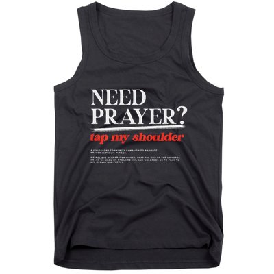 On Back Iv His Glory Need Prayer Tap My Shoulder Tank Top