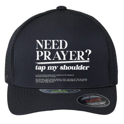 On Back Iv His Glory Need Prayer Tap My Shoulder Flexfit Unipanel Trucker Cap