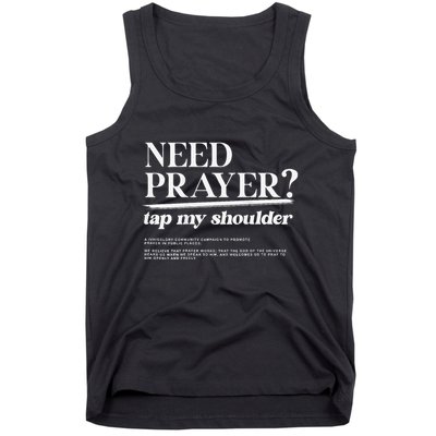 On Back Iv His Glory Need Prayer Tap My Shoulder Tank Top