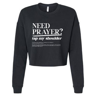 On Back Iv His Glory Need Prayer Tap My Shoulder Cropped Pullover Crew