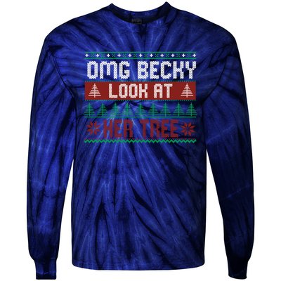 OMG Becky Look At Her Tree Ugly Christmas Tie-Dye Long Sleeve Shirt