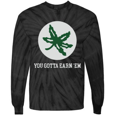 Ohio Buckeye Leaf Tie-Dye Long Sleeve Shirt