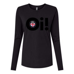 Oi! Black Letters Womens Cotton Relaxed Long Sleeve T-Shirt