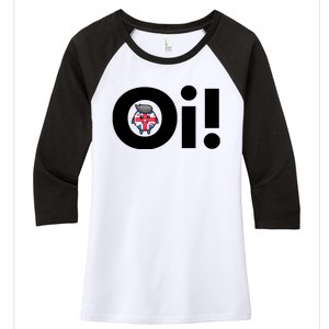 Oi! Black Letters Women's Tri-Blend 3/4-Sleeve Raglan Shirt