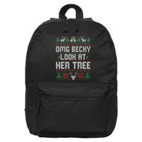 Omg Becky Look at Her Tree Funny Ugly Christmas Sweater  16 in Basic Backpack