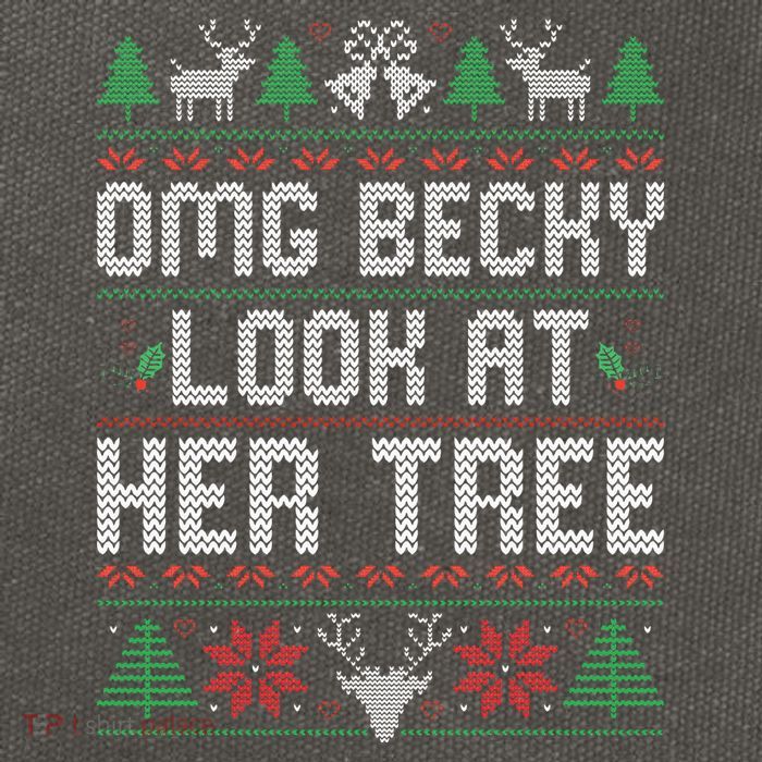 Omg Becky Look at Her Tree Funny Ugly Christmas Sweater  Cotton Canvas Backpack