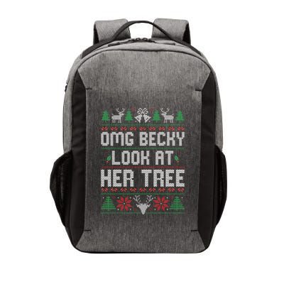 Omg Becky Look at Her Tree Funny Ugly Christmas Sweater  Vector Backpack