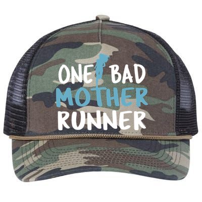 One Bad Mother Runner Mothers Day Marathon 5k Retro Rope Trucker Hat Cap