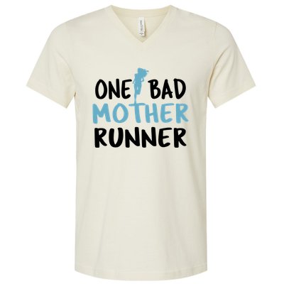 One Bad Mother Runner Mothers Day Marathon 5k V-Neck T-Shirt