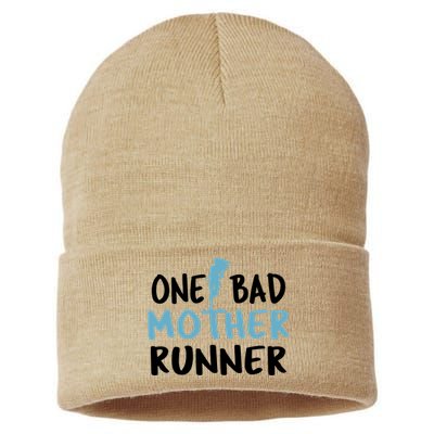 One Bad Mother Runner Mothers Day Marathon 5k Sustainable Knit Beanie