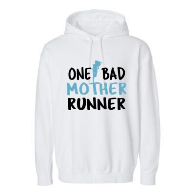 One Bad Mother Runner Mothers Day Marathon 5k Garment-Dyed Fleece Hoodie