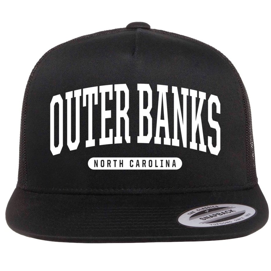 Outer Banks Meaningful Gift Cool Gift College University Style Nc Us Flat Bill Trucker Hat