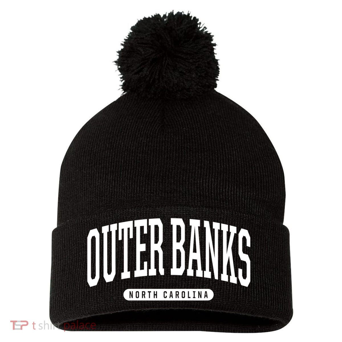 Outer Banks Meaningful Gift Cool Gift College University Style Nc Us Pom Pom 12in Knit Beanie