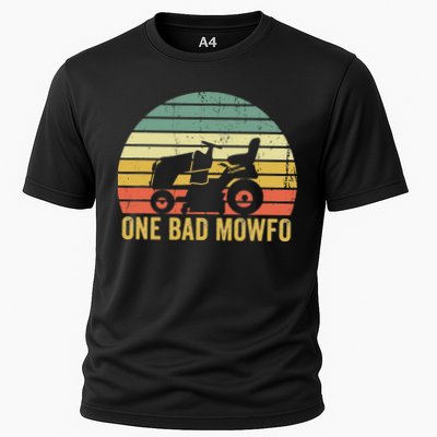 One Bad Mowfo Funny Lawn Care Grass Mowing Gardener Dad Cooling Performance Crew T-Shirt