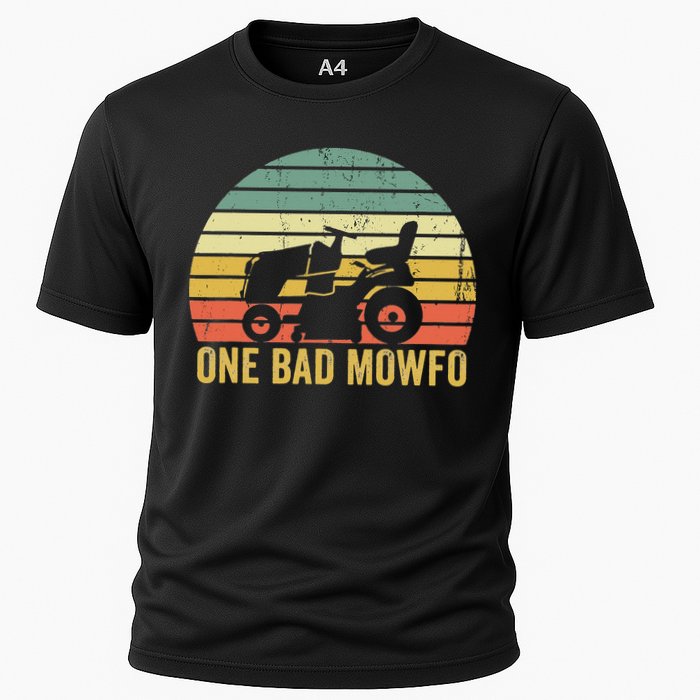 One Bad Mowfo Funny Lawn Care Grass Mowing Gardener Dad Cooling Performance Crew T-Shirt