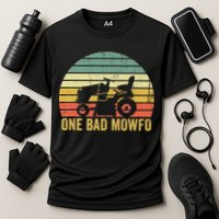 One Bad Mowfo Funny Lawn Care Grass Mowing Gardener Dad Cooling Performance Crew T-Shirt