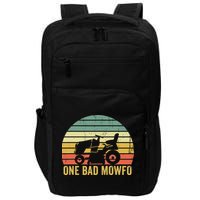 One Bad Mowfo Funny Lawn Care Grass Mowing Gardener Dad Impact Tech Backpack