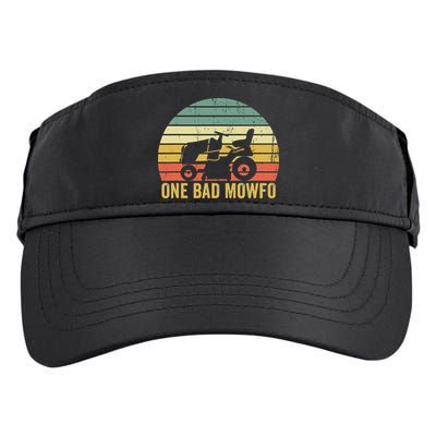 One Bad Mowfo Funny Lawn Care Grass Mowing Gardener Dad Adult Drive Performance Visor