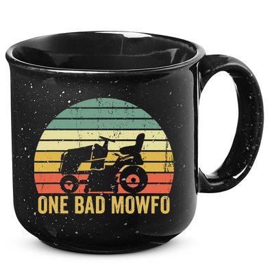 One Bad Mowfo Funny Lawn Care Grass Mowing Gardener Dad 15oz Campfire Ceramic Mug