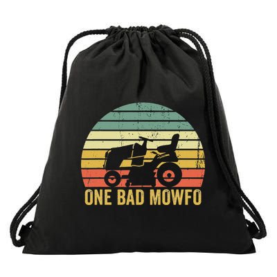 One Bad Mowfo Funny Lawn Care Grass Mowing Gardener Dad Drawstring Bag