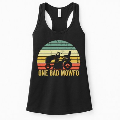 One Bad Mowfo Funny Lawn Care Grass Mowing Gardener Dad Womens Tank Top