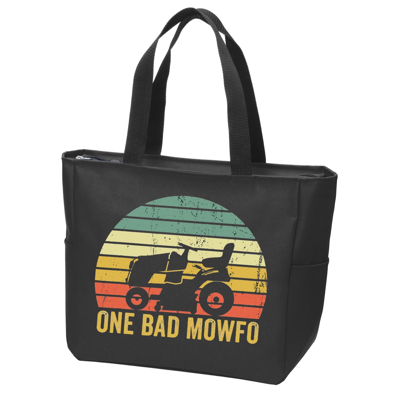 One Bad Mowfo Funny Lawn Care Grass Mowing Gardener Dad Zip Tote Bag
