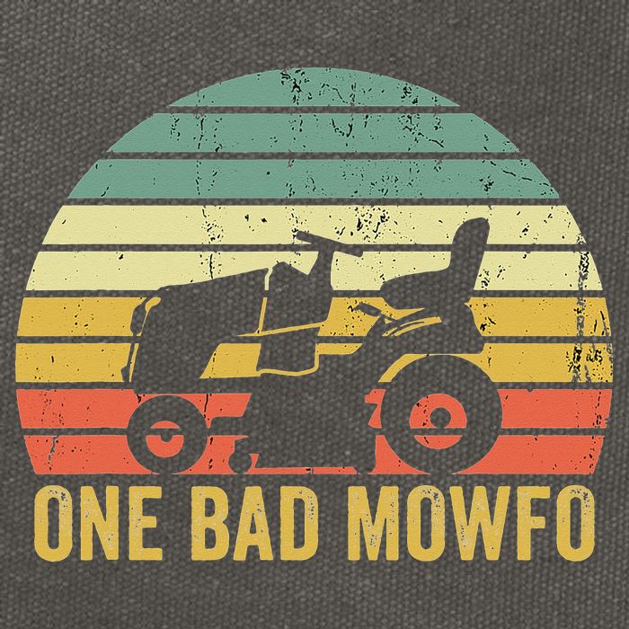 One Bad Mowfo Funny Lawn Care Grass Mowing Gardener Dad Cotton Canvas Backpack