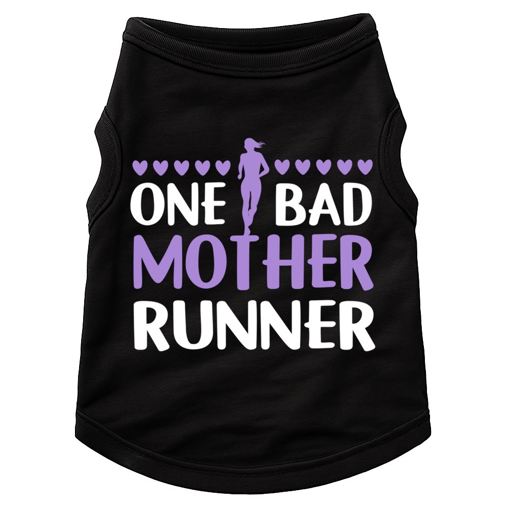 One Bad Mother Track Field Running Mom Marathon Runner Mama Gift Doggie Tank