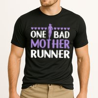 One Bad Mother Track Field Running Mom Marathon Runner Mama Gift Cooling Performance Crew T-Shirt