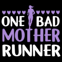 One Bad Mother Track Field Running Mom Marathon Runner Mama Gift Cooling Performance Crew T-Shirt