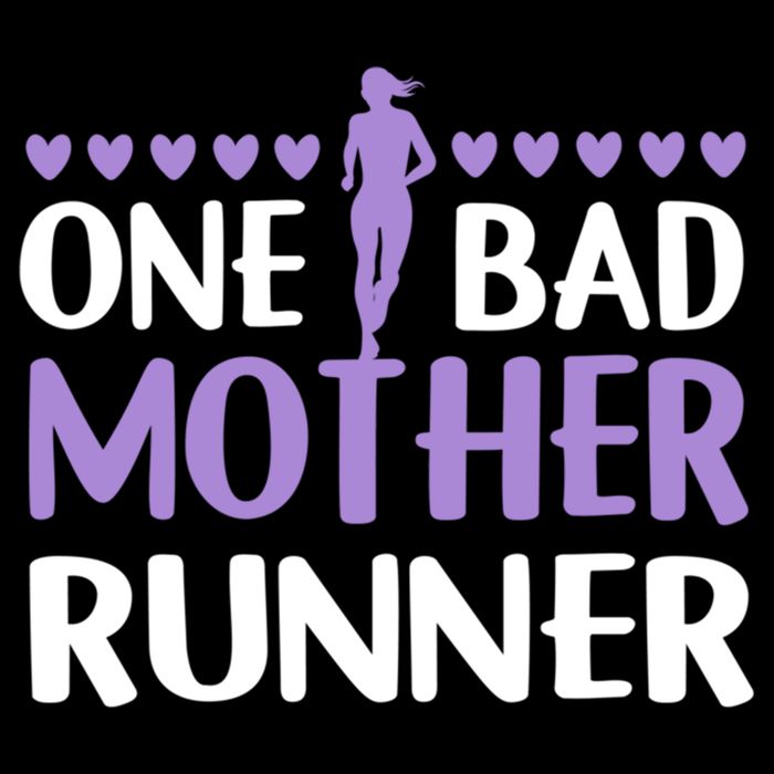 One Bad Mother Track Field Running Mom Marathon Runner Mama Gift Cooling Performance Crew T-Shirt