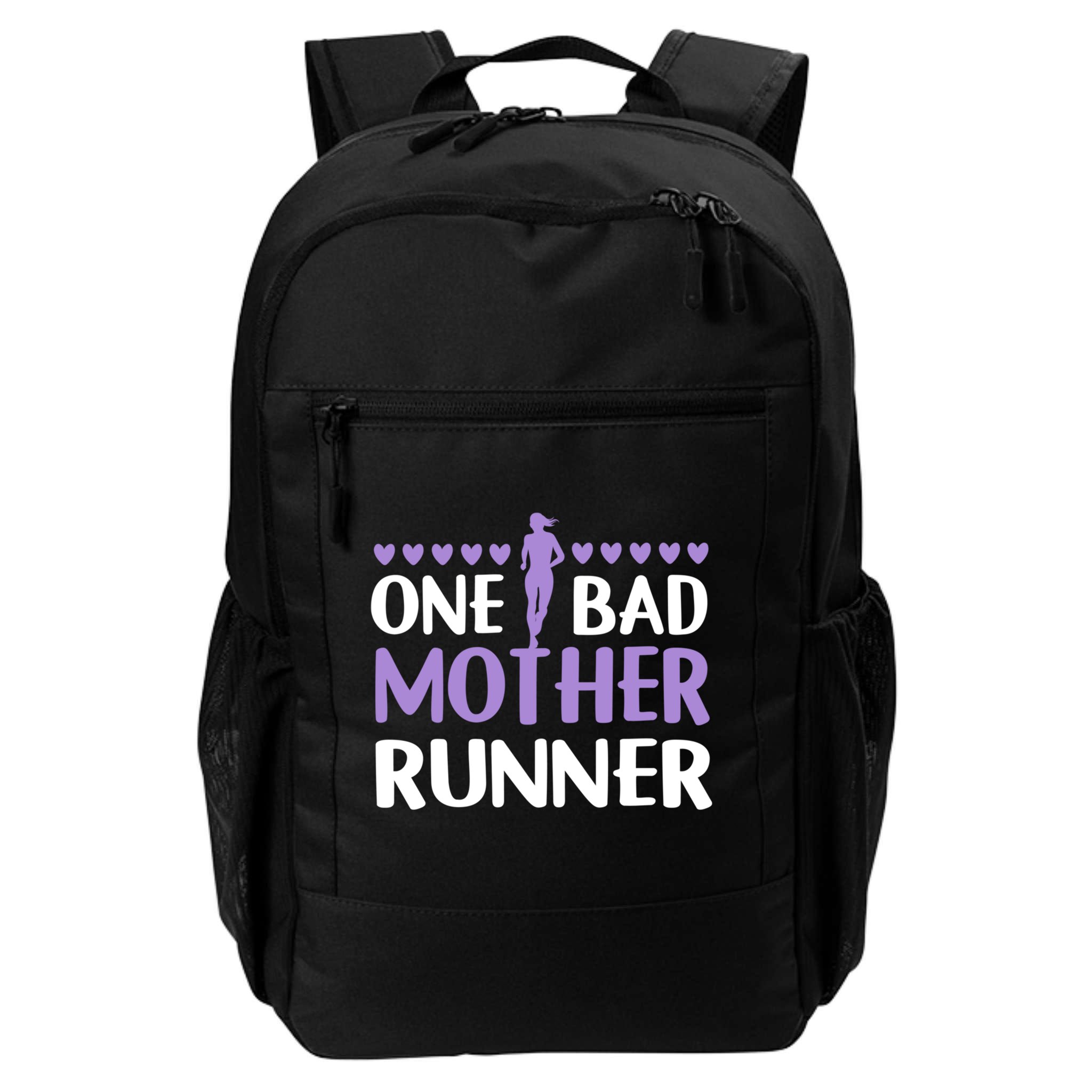One Bad Mother Track Field Running Mom Marathon Runner Mama Gift Backpack
