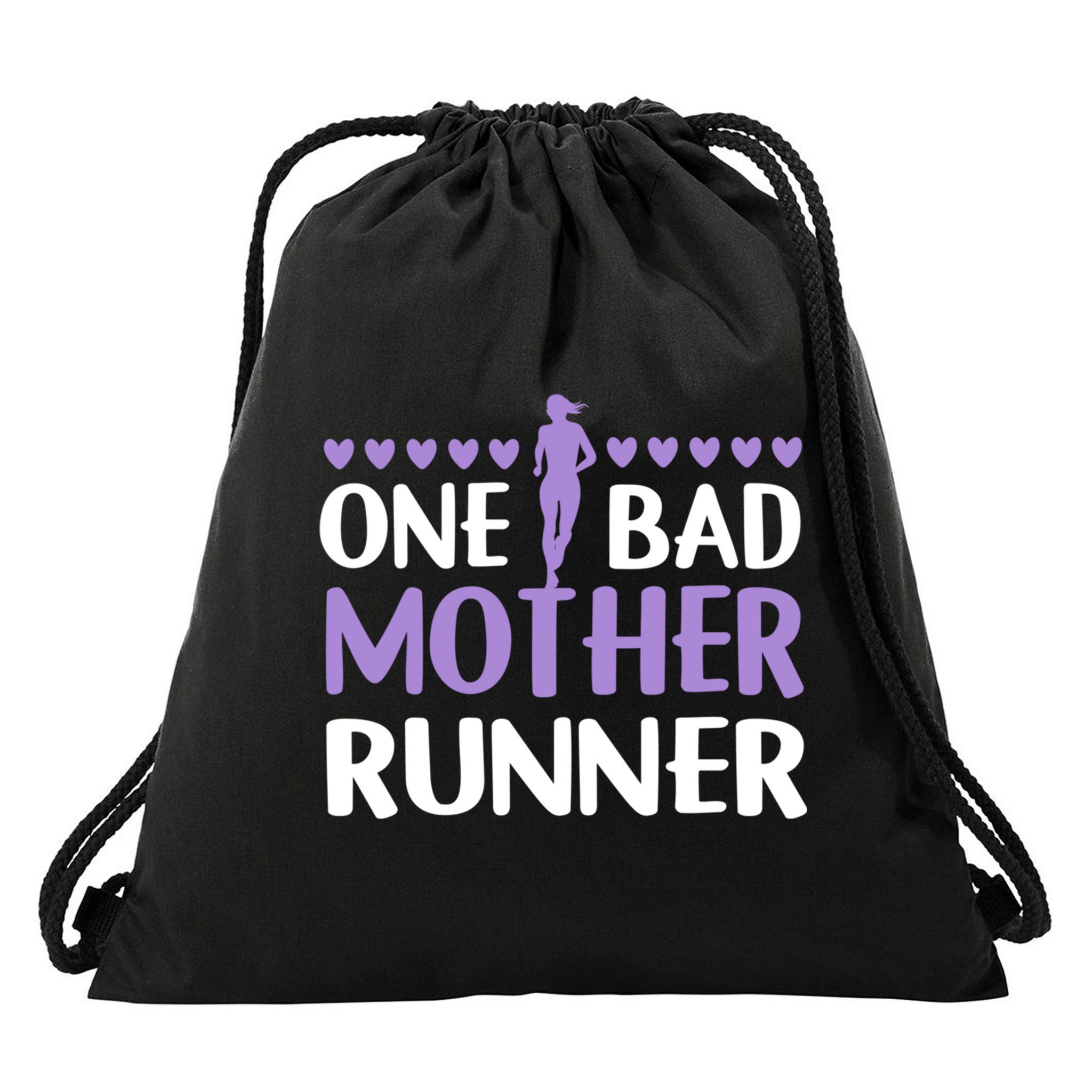 One Bad Mother Track Field Running Mom Marathon Runner Mama Gift Drawstring Bag