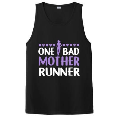One Bad Mother Track Field Running Mom Marathon Runner Mama Gift PosiCharge Competitor Tank
