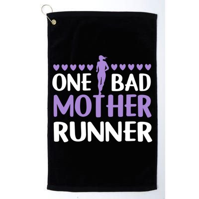 One Bad Mother Track Field Running Mom Marathon Runner Mama Gift Golf Towel