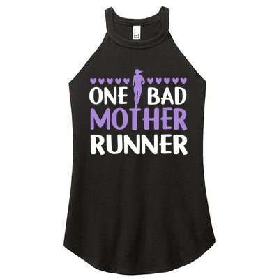 One Bad Mother Track Field Running Mom Marathon Runner Mama Gift Women's Perfect Tri Rocker Tank