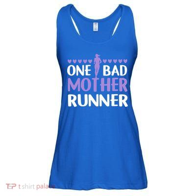 One Bad Mother Track Field Running Mom Marathon Runner Mama Gift Ladies Essential Flowy Tank