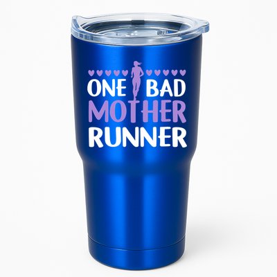 One Bad Mother Track Field Running Mom Marathon Runner Mama Gift Tumbler