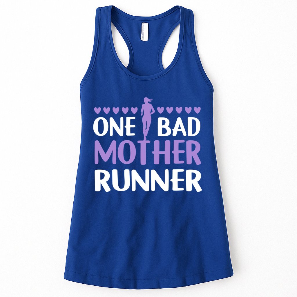 One Bad Mother Track Field Running Mom Marathon Runner Mama Gift Womens Tank Top
