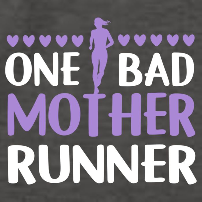 One Bad Mother Track Field Running Mom Marathon Runner Mama Gift Vector Backpack