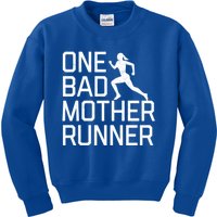 One Bad Mother Runner Mom Birthday Gym Fitness Mother's Day Gift Kids Sweatshirt