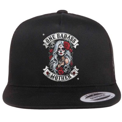 One Badass Mother Mom Stepmom Single Mom Mamma Mothers Day Flat Bill Trucker Hat