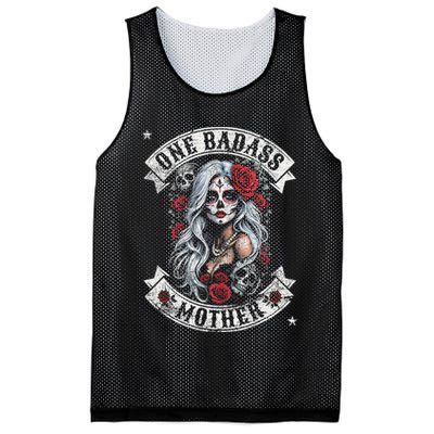 One Badass Mother Mom Stepmom Single Mom Mamma Mothers Day Mesh Reversible Basketball Jersey Tank