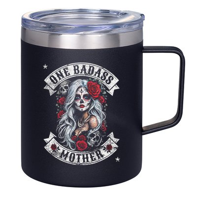 One Badass Mother Mom Stepmom Single Mom Mamma Mothers Day 12oz Stainless Steel Coffee Mug