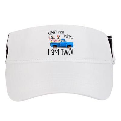 Oink Baa Moo I Am Two Farm Animals Blue Truck Adult Drive Performance Visor