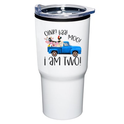Oink Baa Moo I Am Two Farm Animals Blue Truck Tumbler