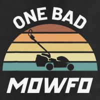 One Bad Mowfo Funny Lawn Care Mowing Gardener Father's Day 7 Panel Mesh Trucker Snapback Hat