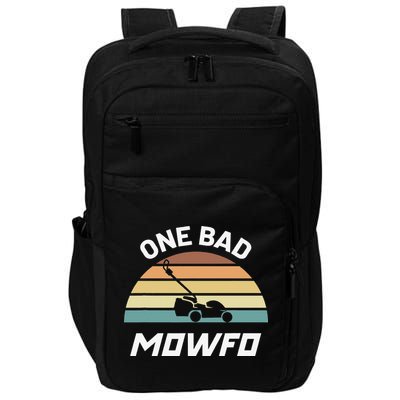 One Bad Mowfo Funny Lawn Care Mowing Gardener Father's Day Impact Tech Backpack